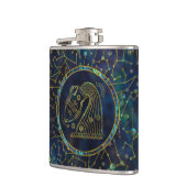 Aquarius Zodiac Gold Abalone op constellatie Heupfles (Links)