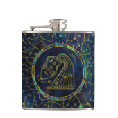 Aquarius Zodiac Gold Abalone op constellatie Heupfles (Voorkant)