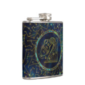 Aquarius Zodiac Gold Abalone op constellatie Heupfles (Rechts)