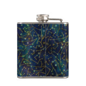 Aquarius Zodiac Gold Abalone op constellatie Heupfles (Achterkant)