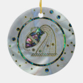 Aquarius Zodiac Gold Abalone op constellatie Keramisch Ornament (Achterkant)