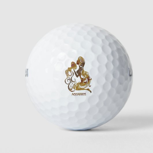 Aquarius Zodiac Golfballen (Voorkant)
