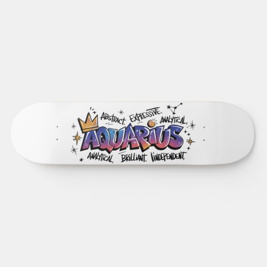Aquarius Zodiac Graffiti  Persoonlijk Skateboard (Horizontaal)