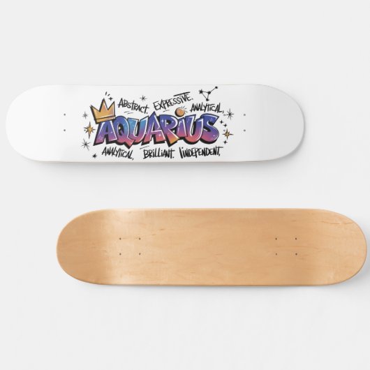 Aquarius Zodiac Graffiti  Persoonlijk Skateboard (Horizontaal)