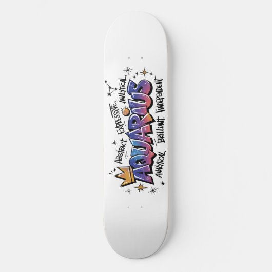 Aquarius Zodiac Graffiti Persoonlijk Skateboard (Voorkant)