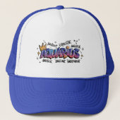 Aquarius Zodiac Graffiti Trucker Pet (Voorkant)