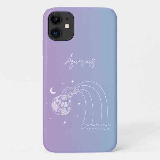 Aquarius zodiac horoscoop-sterbordgradiënt Case-Mate iPhone case (Achterkant)