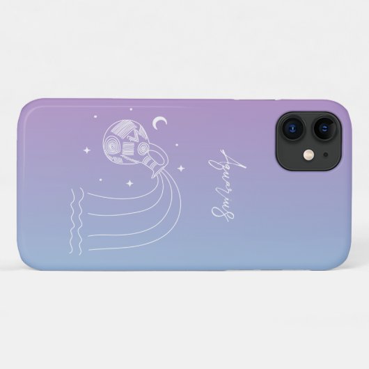 Aquarius zodiac horoscoop-sterbordgradiënt Case-Mate iPhone case (Achterkant (horizontaal))