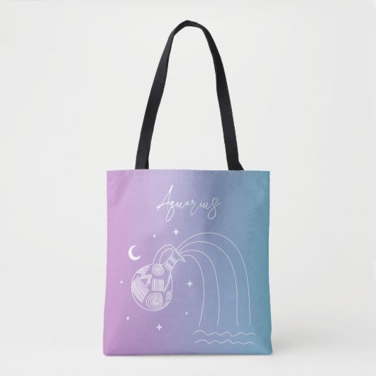Aquarius zodiac horoscoop-sterbordgradiënt tote bag (Voorkant)