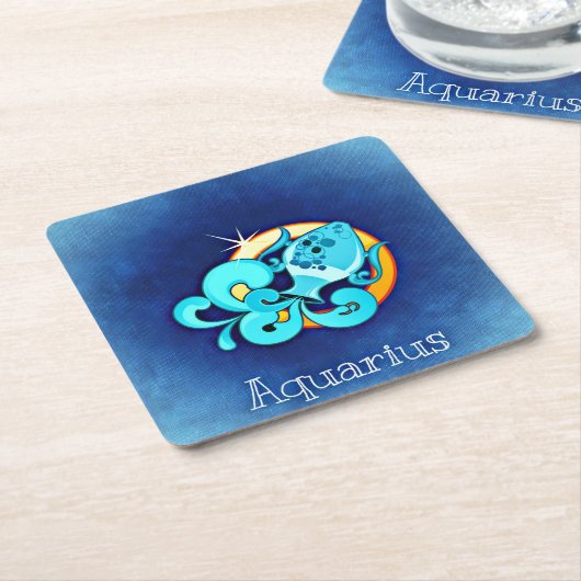 aquarius zodiac onderzetters (Schuin)