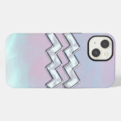 Aquarius Zodiac op moeder van parelstijl iPhone Hoesje (Achterkant horizontaal)