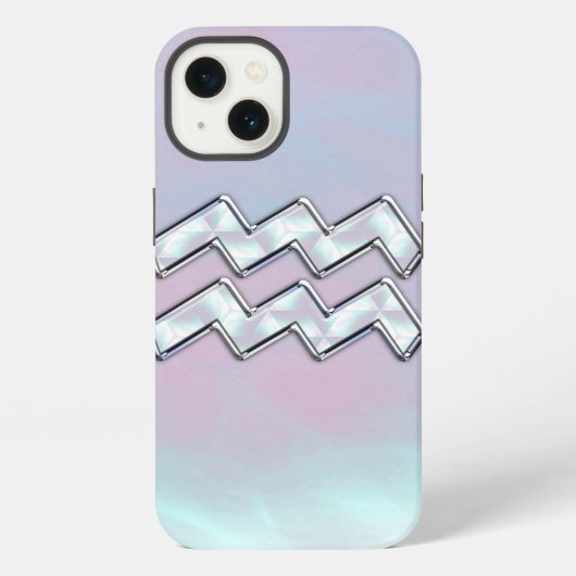 Aquarius Zodiac op moeder van parelstijl iPhone Hoesje (Achterkant)