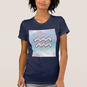 Aquarius Zodiac op moeder van parelstijl T-shirt