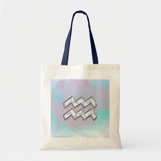 Aquarius Zodiac op moeder van parelstijl Tote Bag (Voorkant)