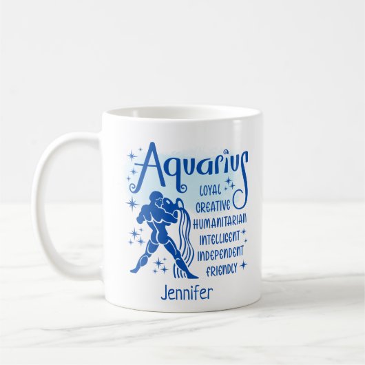 Aquarius Zodiac Personalized Traits Horoscope Koffiemok (Links)