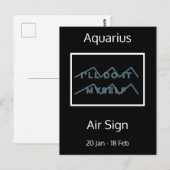 Aquarius Zodiac Quote Blue & White Briefkaart (Voorkant / Achterkant)