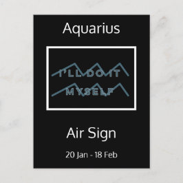 Aquarius Zodiac Quote Blue & White Briefkaart