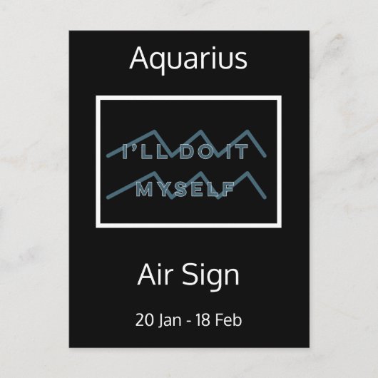 Aquarius Zodiac Quote Blue & White Briefkaart (Voorkant)