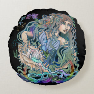 Aquarius Zodiac Rond Kussen