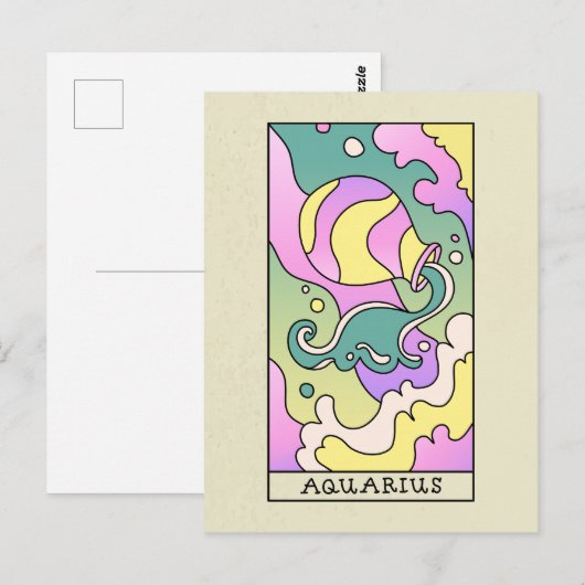 Aquarius Zodiac Sign Abstract Art  Briefkaart (Voorkant / Achterkant)