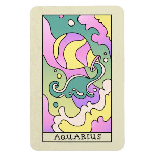 Aquarius Zodiac Sign Abstract Art  Magneet