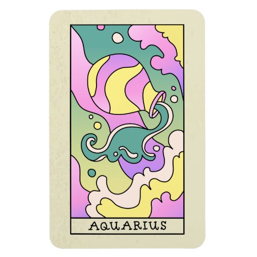 Aquarius Zodiac Sign Abstract Art Magneet (Verticaal)