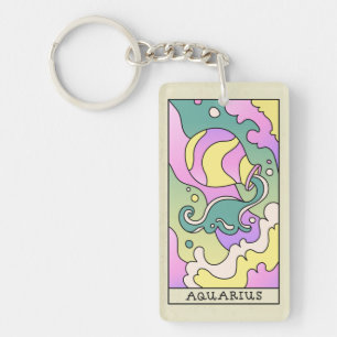 Aquarius Zodiac Sign Abstract Art  Sleutelhanger