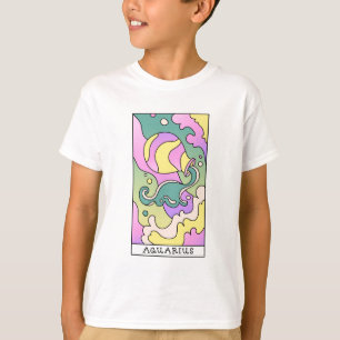 Aquarius Zodiac Sign Abstract Art  T-shirt