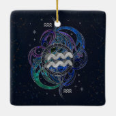 Aquarius Zodiac Sign Air Element Keramisch Ornament (Achterkant)