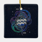Aquarius Zodiac Sign Air Element Keramisch Ornament (Voorkant)