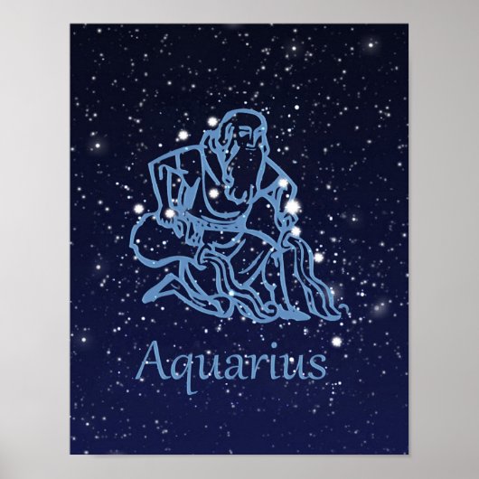 Aquarius Zodiac Sign and Constellation Poster (Voorkant)