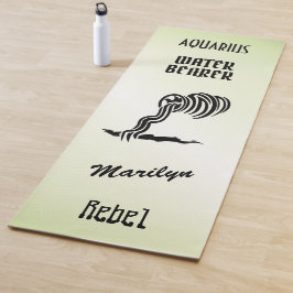 Aquarius Zodiac Sign. and Symbol Green Yogamat