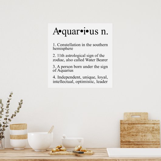 Aquarius Zodiac Sign | Astrologie Horoscope Poster (Keuken)