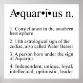 Aquarius Zodiac Sign | Astrologie Horoscope Poster (Voorkant)