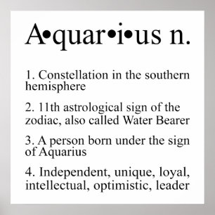 Aquarius Zodiac Sign   Astrologie Horoscope Poster