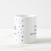 Aquarius Zodiac Sign Astrology Birthday Blue White Koffiemok (Center)