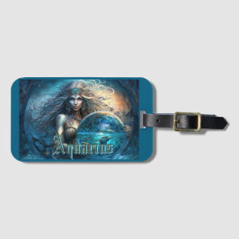 Aquarius Zodiac Sign Bagagelabel