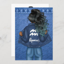 Aquarius Zodiac Sign Birthday Party Invitation Kaart