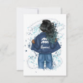 Aquarius Zodiac Sign Birthday Party Invitation Kaart (Voorkant)