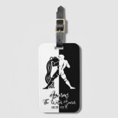 Aquarius Zodiac Sign Black & White Bagagelabel (Voorkant (verticaal))