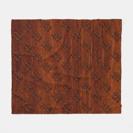 Aquarius Zodiac Sign Brown Mahogany Style Fleece Deken (Voorkant (Horizontaal))