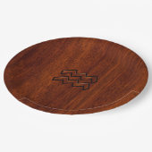 Aquarius Zodiac Sign Brown Mahogany Style Papieren Bordje (Gekanteld)