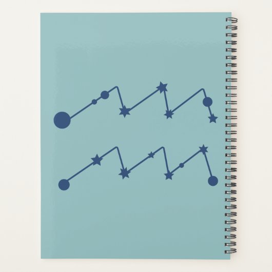 Aquarius Zodiac Sign Calendar Planner (Achterkant)