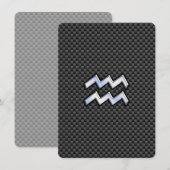 Aquarius Zodiac Sign Carbon Style (Voorkant / Achterkant)