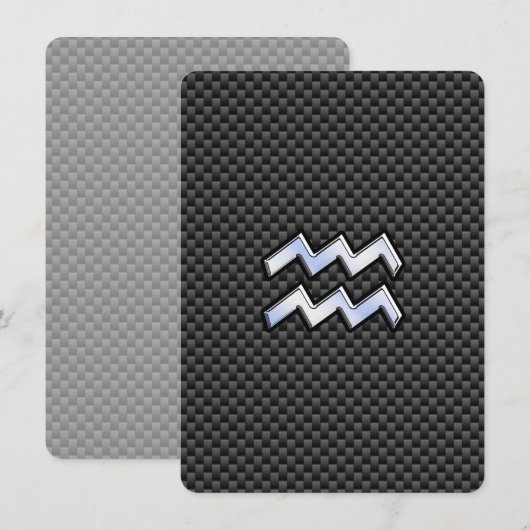 Aquarius Zodiac Sign Carbon Style (Voorkant / Achterkant)