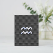 Aquarius Zodiac Sign Carbon Style Briefkaart (Staand voorkant)