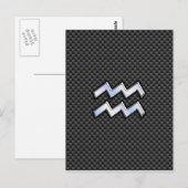 Aquarius Zodiac Sign Carbon Style Briefkaart (Voorkant / Achterkant)