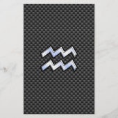 Aquarius Zodiac Sign Carbon Style Briefpapier (Voorkant)