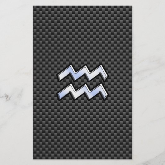 Aquarius Zodiac Sign Carbon Style Briefpapier (Voorkant)