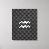 Aquarius Zodiac Sign Carbon Style Canvas Afdruk (Voorkant)